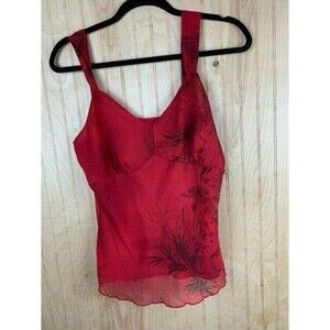 Separates Size Petite Large Womens Camisole Top Red Print